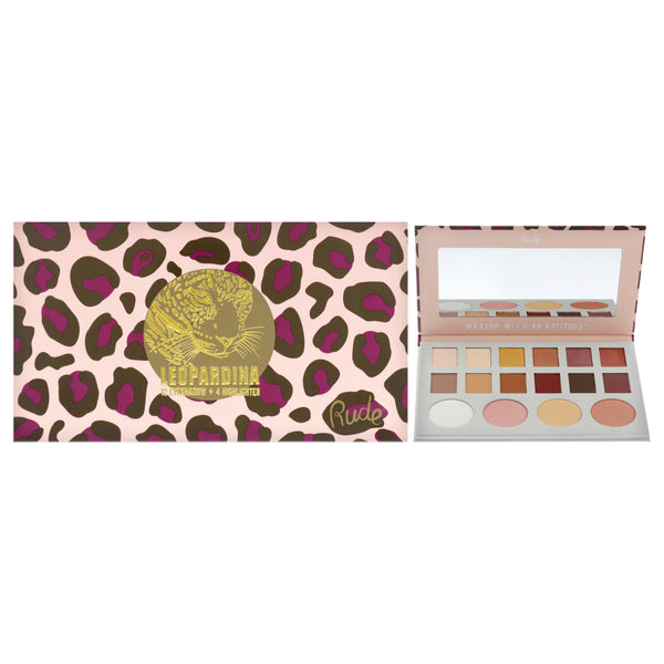 Rude Cosmetics Leopardina Eyeshadow and Highlighter Palette by Rude Cosmetics for Women - 1.031 oz Makeup