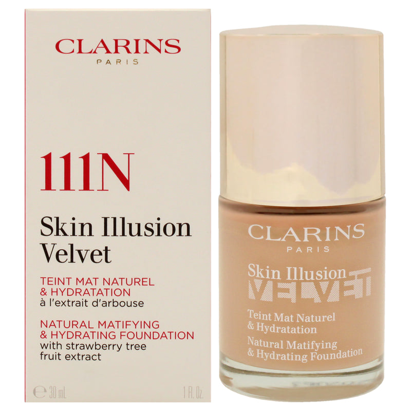 Clarins Skin Illusion Velvet Foundation - 111N Auburn by Clarins for Women - 1 oz Foundation