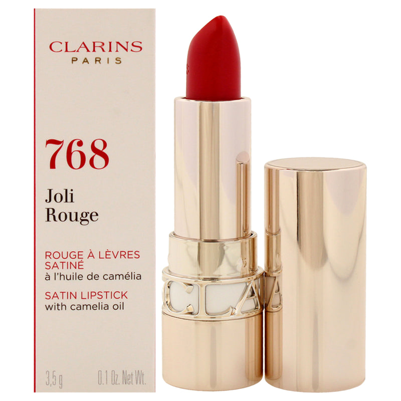 Clarins Joli Rouge Satin Lipstick - 768 Strawberry by Clarins for Women - 0.1 oz Lipstick