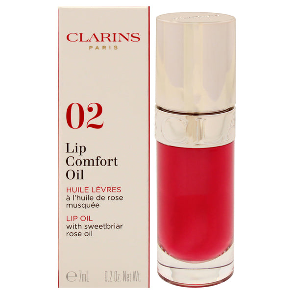 Clarins Lip Comfort Oil - 02 Raspberry by Clarins for Women - 0.2 oz Lip Oil