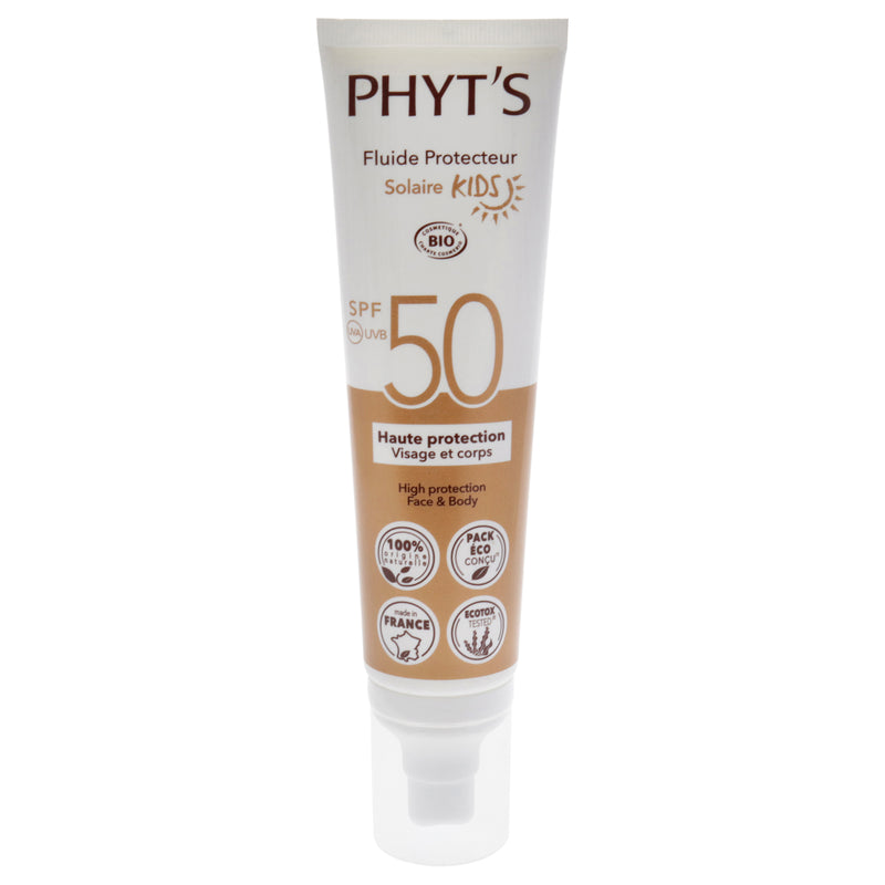 High Protection Face and Body Protective Fluid Kids SPF 50 by Phyts for Kids - 3.3 oz Sunscreen