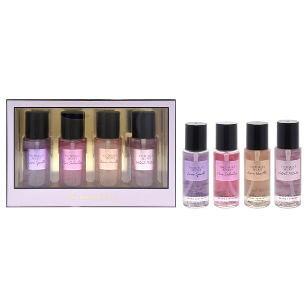 Victoria's Secret The Best of Mist Set by Victorias Secret for Women - 4 Pc Gift Set 2.5oz Love Spell Fragrance Mist, 2.5oz Pure Seduction Fragrance Mist, 2.5oz Bare Vanilla Fragrance Mist, 2.5oz Velvet Petals Fragrance Mist