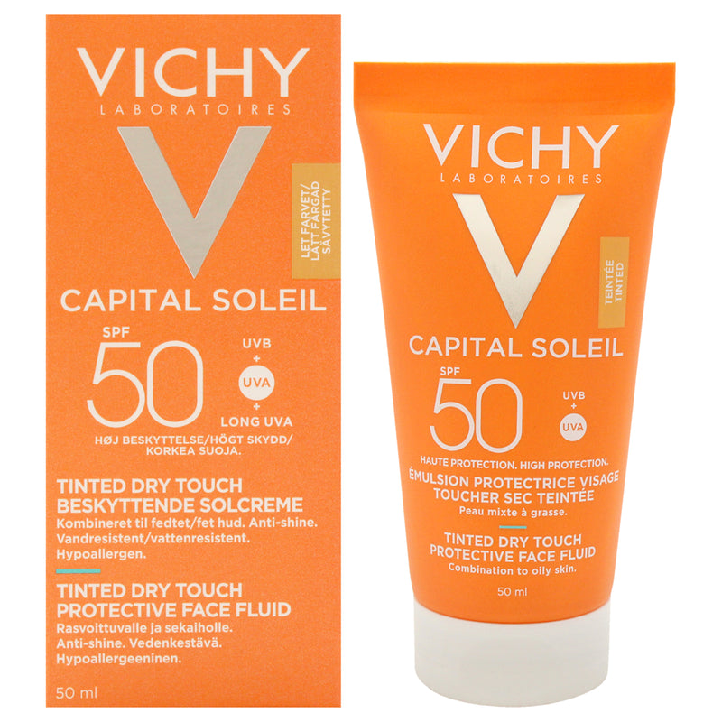 Capital Soleil Tinted Dry Touch Protective Face Fluid SPF 50 by Vichy Laboratories for Women - 1.7 oz Sunscreen