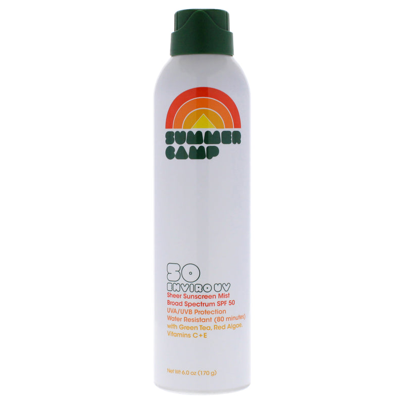 Summer Camp Enviro Uv Sheer Sunscreen Mist SPF 50 by Summer Camp for Unisex - 6 oz Sunscreen