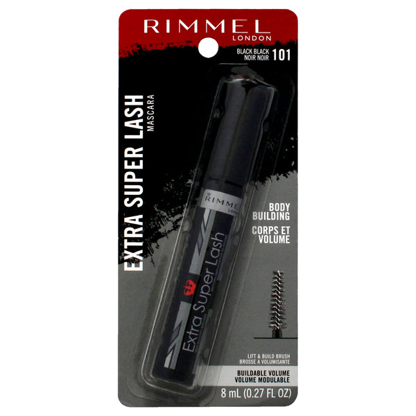 Extra Super Lash Mascara - 101 Black Black by Rimmel London for Women - 0.27 oz Mascara