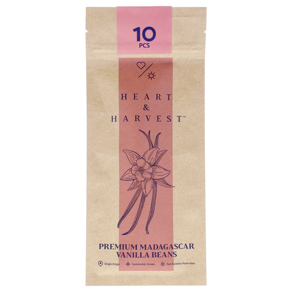 Madagascar Vanilla Beans Grade A by Heart & Harvest for Unisex - 10 Pc Spices