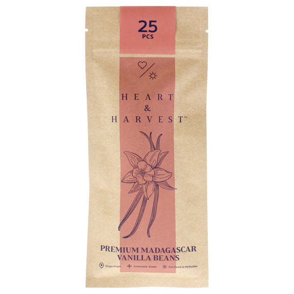 Madagascar Vanilla Beans Grade A by Heart & Harvest for Unisex - 25 Pc Spices