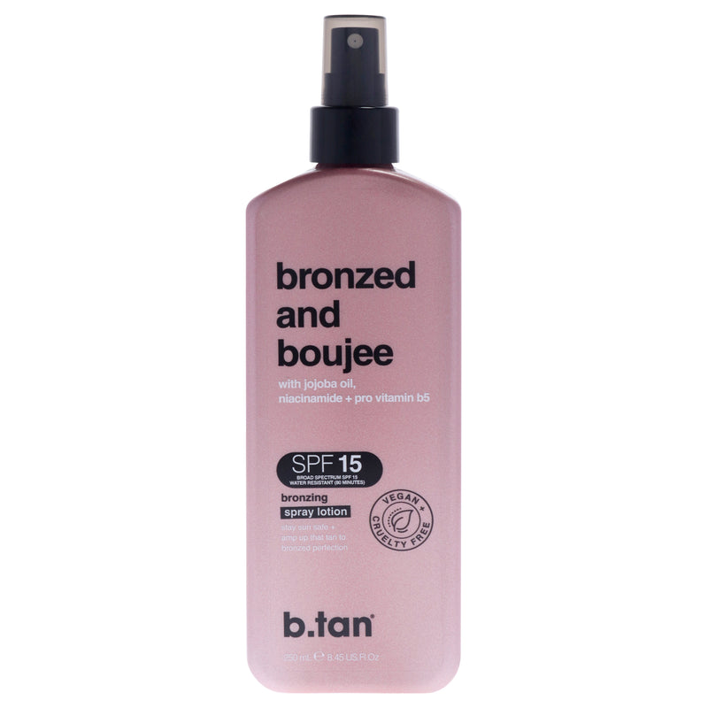 B.Tan Bronzed and Boujee Spray Lotion SPF 15 by B.Tan for Women - 8.45 oz Lotion