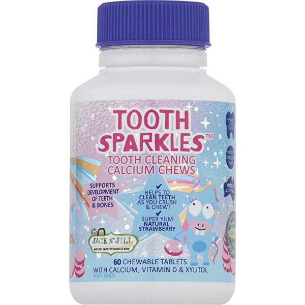 Jack N' Jill Tooth Sparkles Tooth Cleaning Calcium Chews 3x60 Tabs