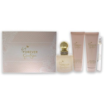 Jessica Simpson Fancy Forever 4pc Set Eau De Parfum Spray Body Lotion Bath Shower Gel & Purse Spray 100ml 10ml