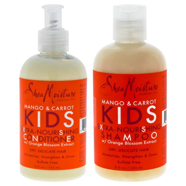 Shea Moisture Mango and Carrot Kids Extra Nourishing Duo by Shea Moisture for Kids - 8 oz Shampoo and Conditioner