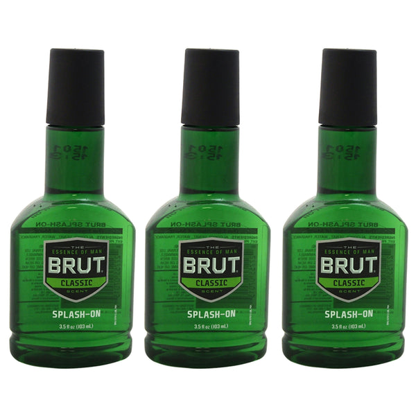 Brut Splash-On Original Fragrance by Brut for Men - 3.5 oz Splash - Pack of 3