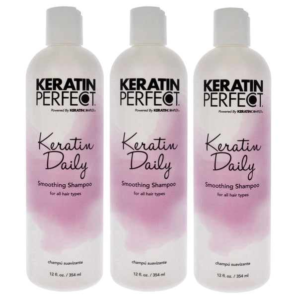Keratin Perfect Keratin Daily Shampoo by Keratin Perfect for Unisex - 12 oz Shampoo - Pack of 3