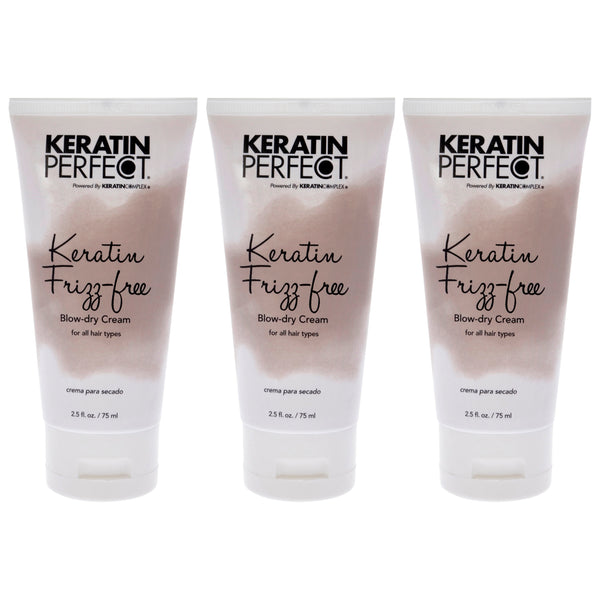 Keratin Perfect Keratin Frizz-Free Bow Dry Cream by Keratin Perfect for Unisex - 2.5 oz Cream - Pack of 3
