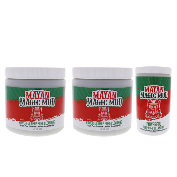 Mayan Magic Mud Powerful Deep Pore Cleansing Clay Kit by Mayan Magic Mud for Unisex - 3 Pc Kit 2 x 16oz Cleanser, 32