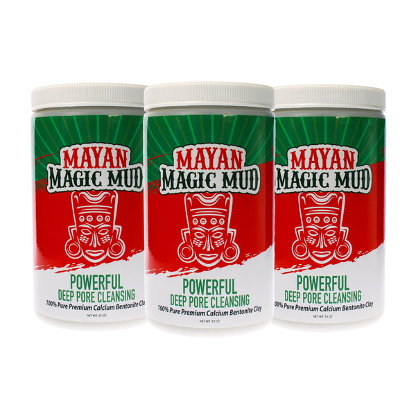 Mayan Magic Mud Powerful Deep Pore Cleansing Clay by Mayan Magic Mud for Unisex - 32 oz Cleanser - Pack of 3