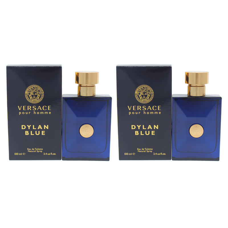 Versace Dylan Blue by Versace for Men - 3.4 oz EDT Spray - Pack of 2