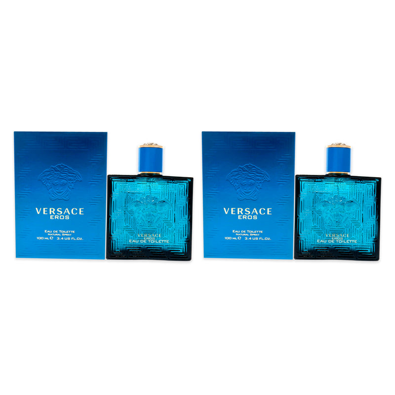 Versace Versace Eros by Versace for Men - 3.4 oz EDT Spray - Pack of 2