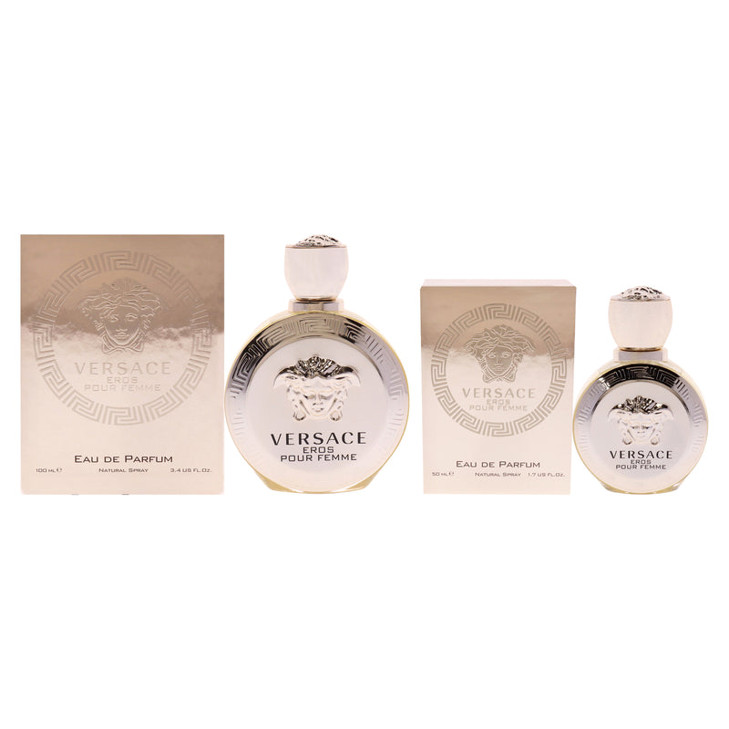 Versace Versace Eros Pour Femme Kit by Versace for Women - 2 Pc Kit 3.4oz EDP Spray, 1.7oz EDP Spray