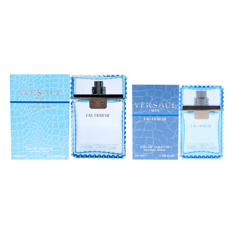 Versace Versace Man Eau Fraiche Kit by Versace for Men - 2 Pc Kit 3.4oz EDT Spray, 1oz EDT Spray