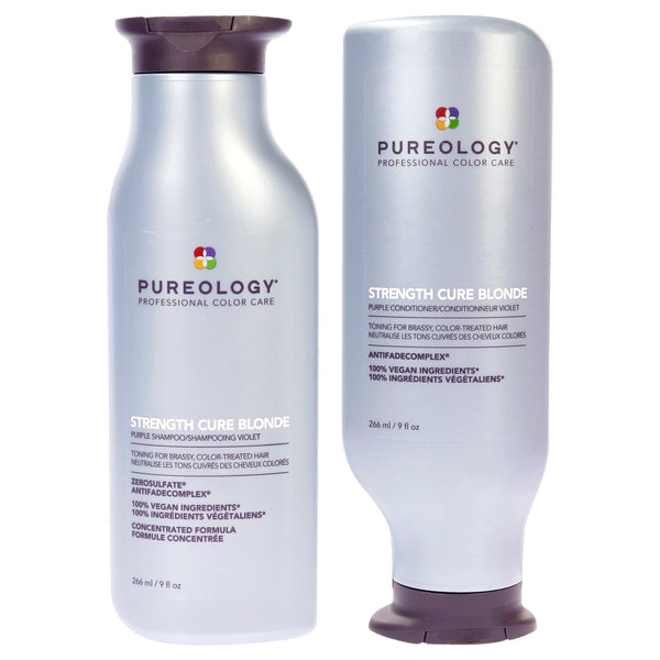 Pureology Strength Cure Best Blonde Shampoo and Conditioner Kit by Pureology for Unisex - 2 Pc Kit 9oz Shampoo, 9oz Conditioner