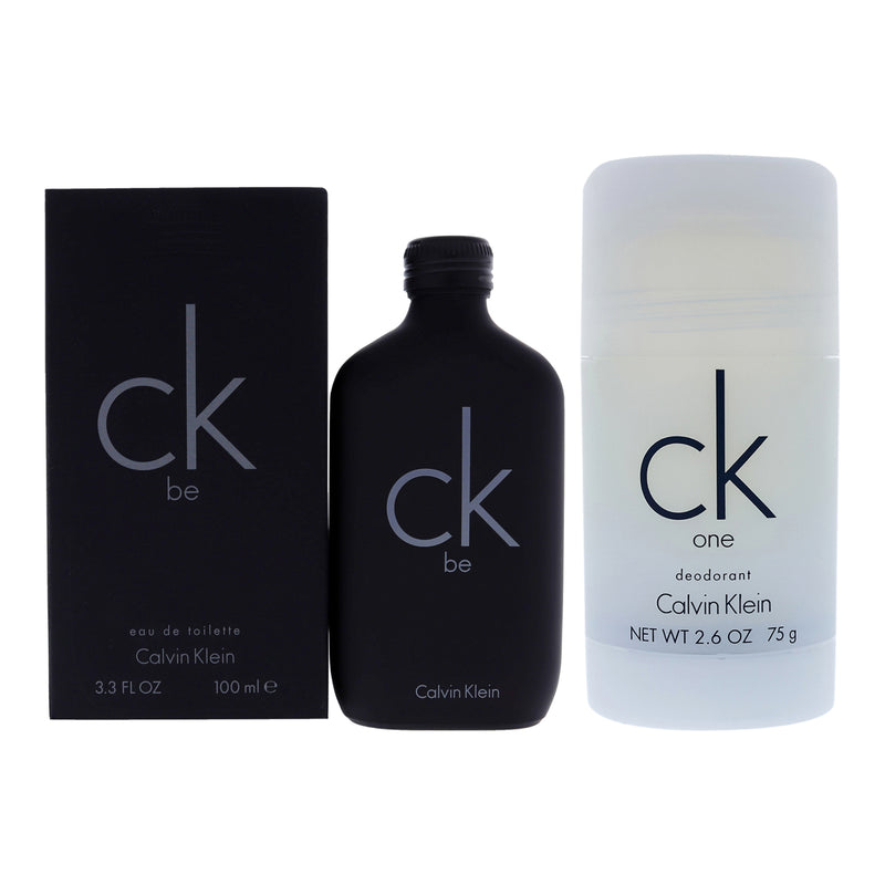 Calvin Klein CK Be Kit by Calvin Klein for Unisex - 2 Pc Kit 3.3oz EDT Spray, 2.6oz Deodorant Stick