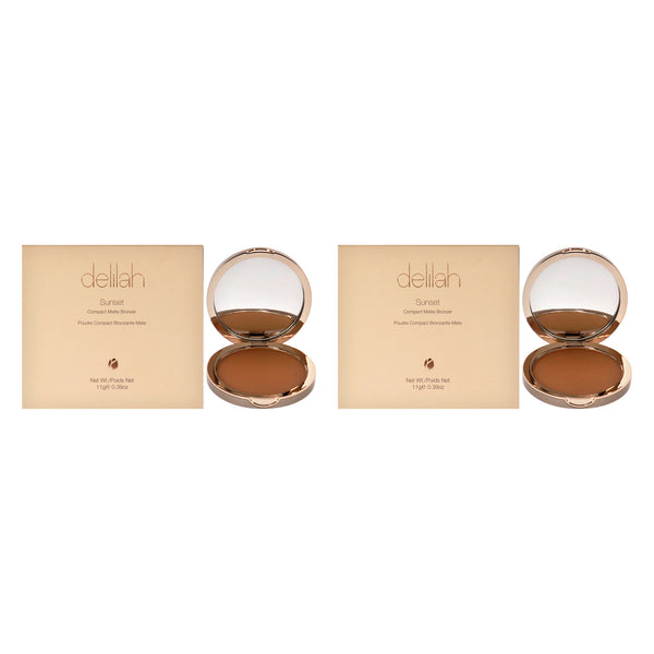 Delilah Sunset Compact Matte Bronzer - Medium Dark by Delilah for Women - 0.39 oz Bronzer - Pack of 2