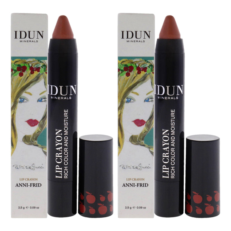 Idun Minerals Lip Crayon - 402 Anni-Frid by Idun Minerals for Women - 0.09 oz Lipstick - Pack of 2