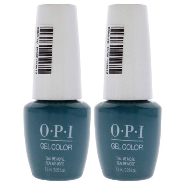 OPI GelColor - GC G45B Teal Me More-Teal Me More by OPI for Women - 0.25 oz Nail Polish - Pack of 2