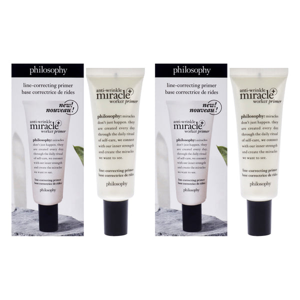 Philosophy Anti-Wrinkle Miracle Worker Primer Plus Line-Correcting Primer by Philosophy for Women - 0.9 oz Primer - Pack of 2