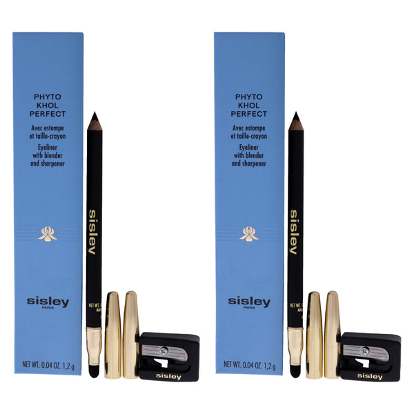 Sisley Phyto Khol Perfect Eyeliner With Blender and Sharpener - 1 Black by Sisley for Women - 0.04 oz Eyeliner - Pack of 2