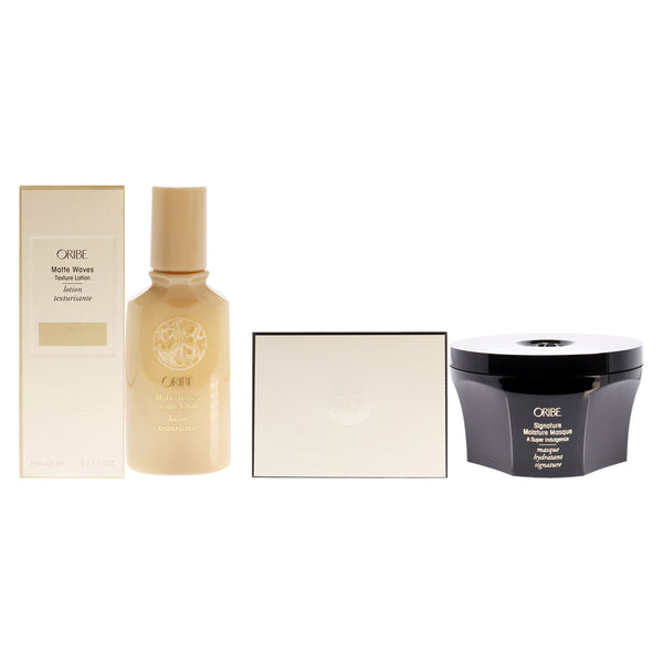 Oribe Matte Waves Texture Lotion and Signature Moisture masque Kit by Oribe for Unisex - 2 Pc Kit 3.4oz Lotion, 5.9oz Masque