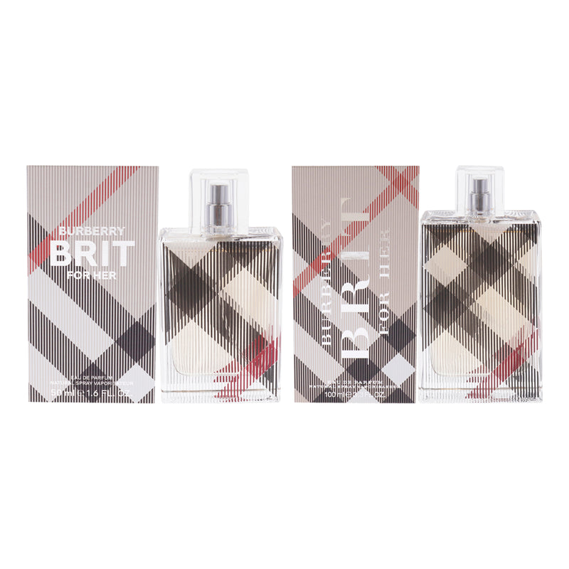 Burberry Burberry Brit For Her Kit by Burberry for Women -2 Pc Kit 3.3 oz EDP Spray, 1.6 oz EDP Spray