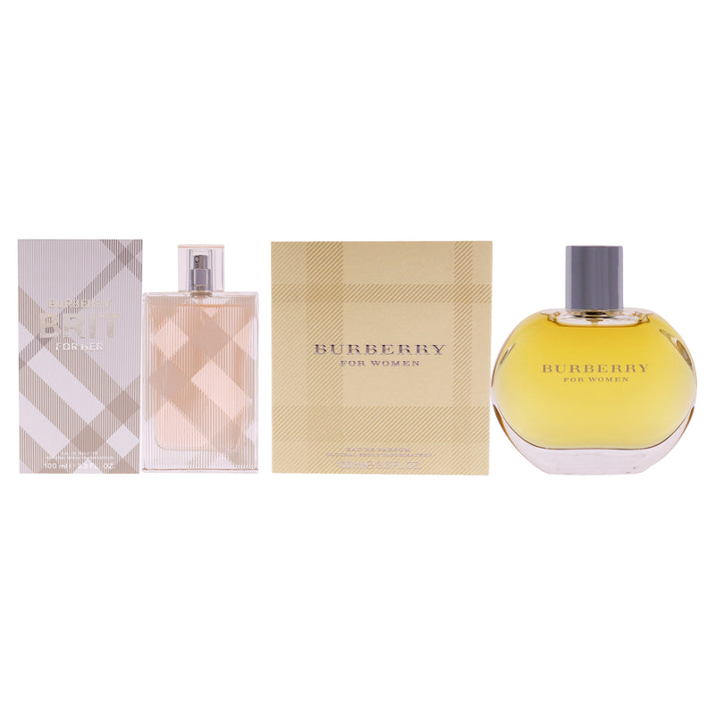 Burberry Burberry Brit and Burberry Kit by Burberry for Women - 2 Pc Kit 3.3 oz EDP Spray, 3.3 oz EDT Spray