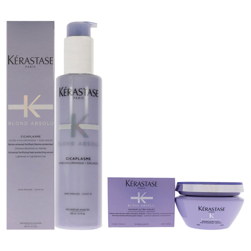 Kerastase Blonde Absolu Ultra Violet Masque and Cicaplasme Serum Kit by Kerastase for Unisex - 2 Pc Kit 6.8oz Masque, 5.1oz Serum