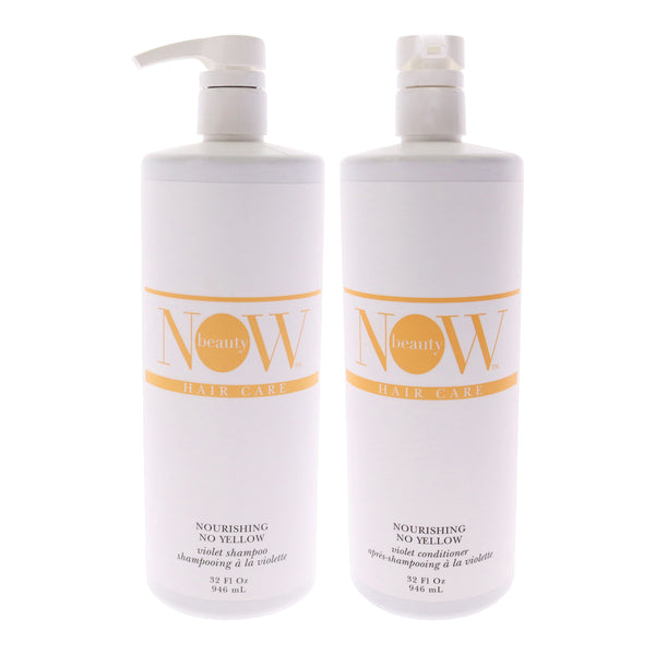 NOW Beauty No Yellow Shampoo and Conditioner Kit by NOW Beauty for Unisex - 2 Pc Kit 32oz Shampoo, 32oz Conditioner