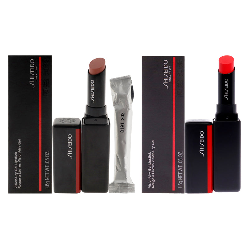 Shiseido VisionAiry Gel Lipstick Kit by Shiseido for Women - 2 Pc Kit 2 x 0.05 oz Lipstick 202 - Bullet Train, Lipstick - 221 Code Red