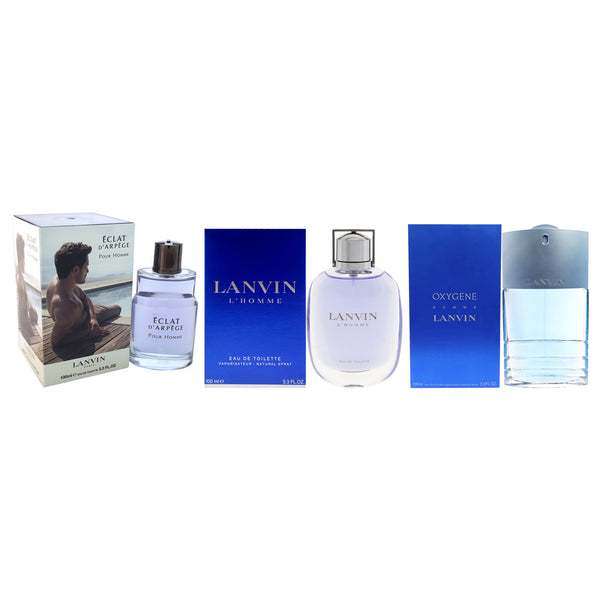 Lanvin Lanvin Kit by Lanvin for Men - 3 Pc Kit 3.3oz Eclat Darpege EDT Spray, 3.4oz Lanvin EDT Spray, 3.3oz Oxygene EDT Spray