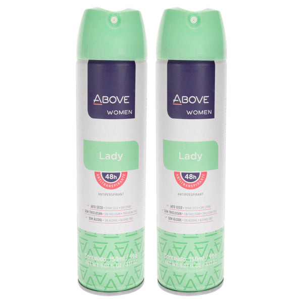 Above 48 Hours Antiperspirant Deodorant - Lady by Above for Women - 3.17 oz Deodorant Spray - Pack of 2