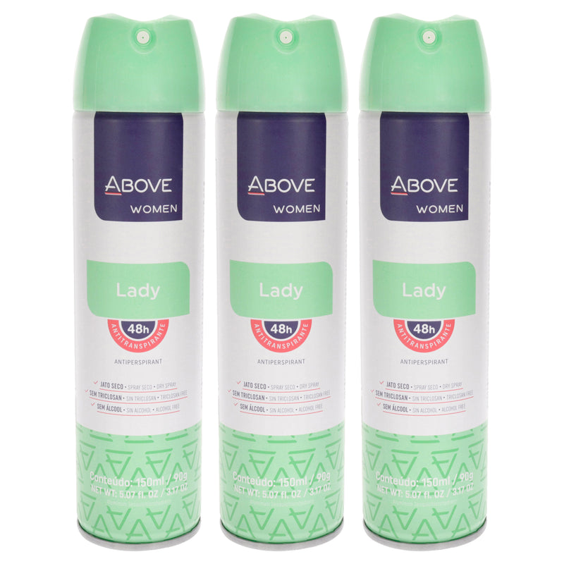 Above 48 Hours Antiperspirant Deodorant - Lady by Above for Women - 3.17 oz Deodorant Spray - Pack of 3