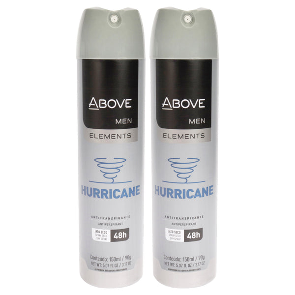 Above 48 Hours Element Antiperspirant Deodorant - Hurricane by Above for Men - 3.17 oz Deodorant Spray - Pack of 2