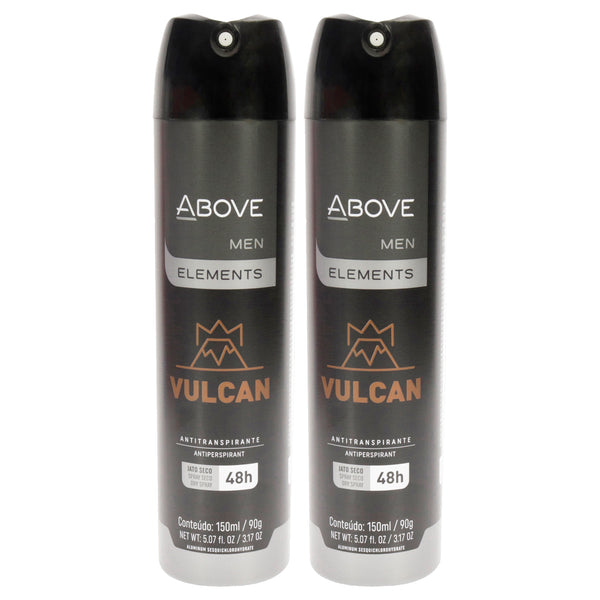 Above 48 Hours Element Antiperspirant Deodorant - Vulcan by Above for Men - 3.17 oz Deodorant Spray - Pack of 2