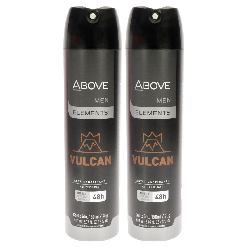 Above 48 Hours Element Antiperspirant Deodorant - Vulcan by Above for Men - 3.17 oz Deodorant Spray - Pack of 2