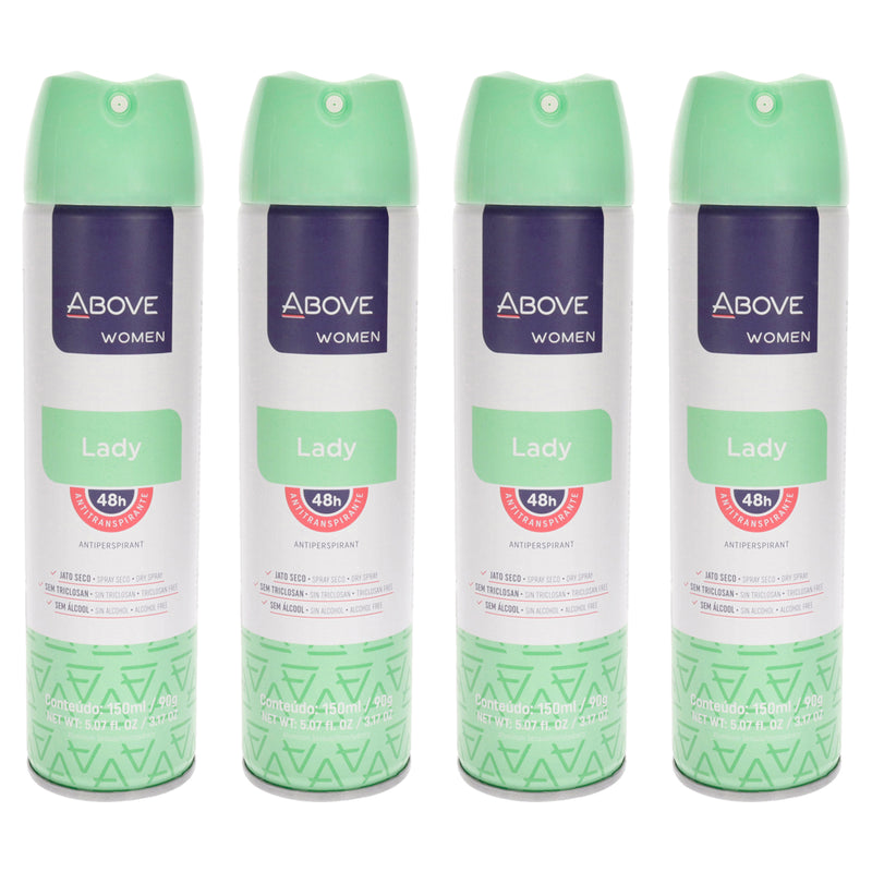 Above 48 Hours Antiperspirant Deodorant - Lady by Above for Women - 3.17 oz Deodorant Spray - Pack of 4