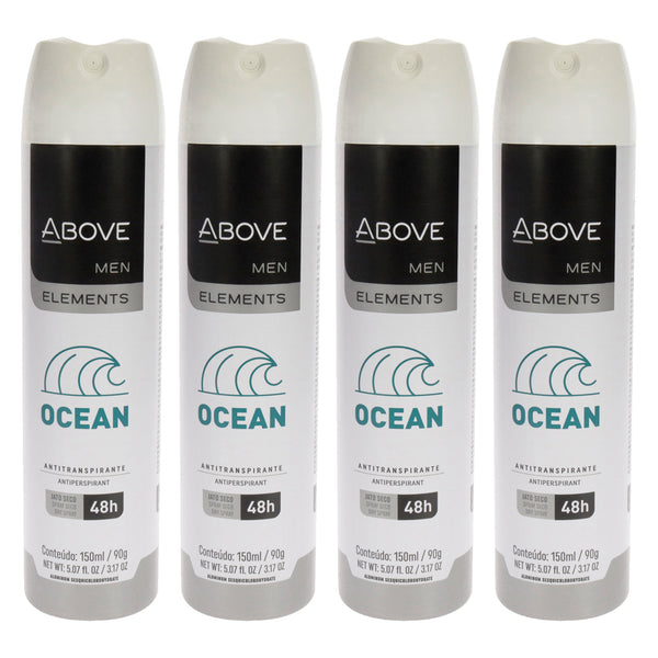 Above 48 Hours Element Antiperspirant Deodorant - Ocean by Above for Men - 3.17 oz Deodorant Spray - Pack of 4