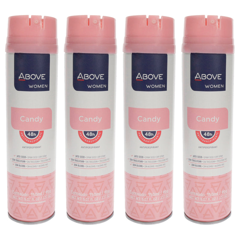 Above 48 Hours Antiperspirant Deodorant - Candy by Above for Women - 3.17 oz Deodorant Spray - Pack of 4