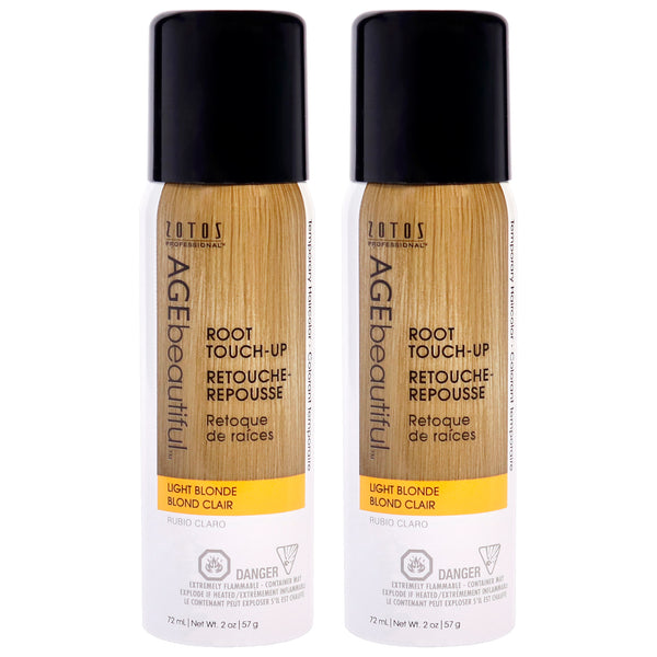 AGEbeautiful Root Touch Up Temporary Haircolor Spray - Light Blonde by AGEbeautiful for Unisex - 2 oz Hair Color - Pack of 2