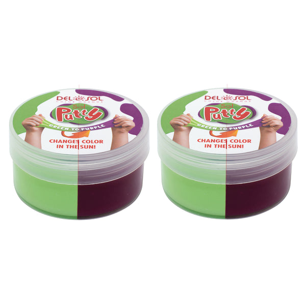 DelSol Color-Changing Sol Putty - Green to Purple by DelSol for Unisex - 1 Pc Putty - Pack of 2