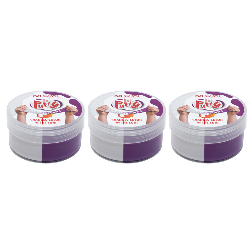 DelSol Color-Changing Sol Putty - White to Purple by DelSol for Unisex - 1 Pc Putty - Pack of 3