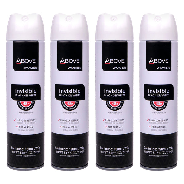 Above 48 Hours Antiperspirant Deodorant - Invisible by Above for Women - 3.17 oz Deodorant Spray - Pack of 4